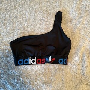 Adidas Black Sports Bra with Red Accent
